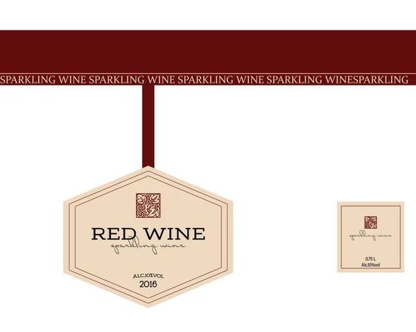Beautiful wine bottle label, illustration. Mockup for design