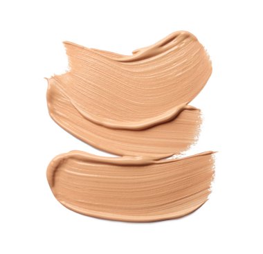 Beyaz arka planda sıvı deri örneği, üst görünüm. Metin için boşluk