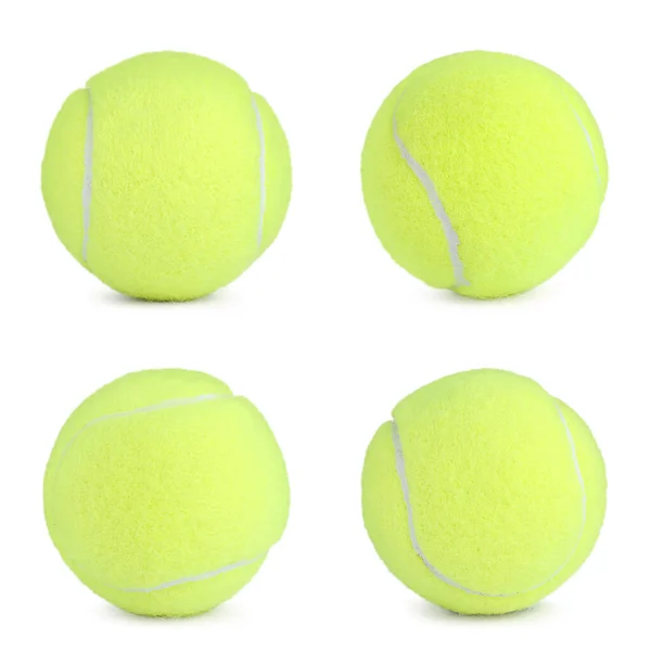 Set Met Lichte Tennisballen Witte Achtergrond — Stockfoto