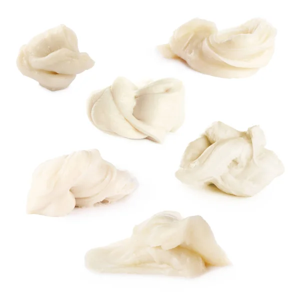Set Con Gomma Masticare Usata Sfondo Bianco — Foto Stock