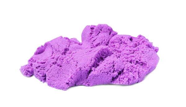 Pile Violet Kinetic Sand White Background — Stock Photo, Image