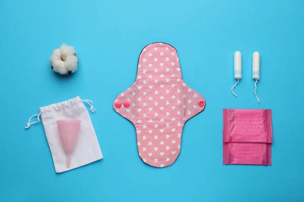 Almohadilla Menstrual Tela Cerca Otros Productos Higiene Femenina Reutilizables Desechables — Foto de Stock