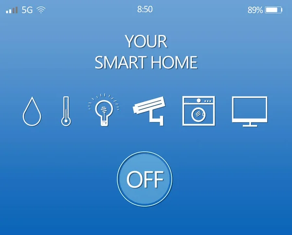 Smart Home Applicatie Voor Mobiele Telefoon Illustratie Automatische Technologie — Stockfoto