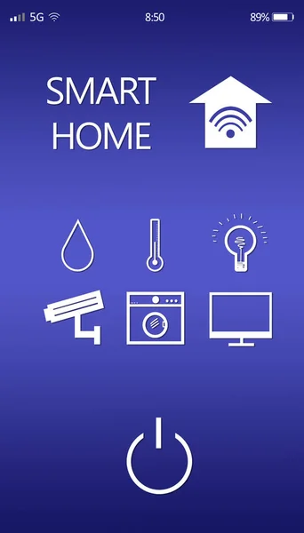 Smart Home Applicatie Voor Mobiele Telefoon Illustratie Automatische Technologie — Stockfoto