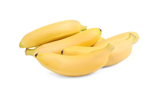 Dolci Banane Mature Isolate Bianco — Foto Stock