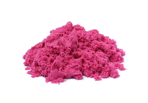 Купка Рожевого Кінетичного Піску Білому Тлі — стокове фото