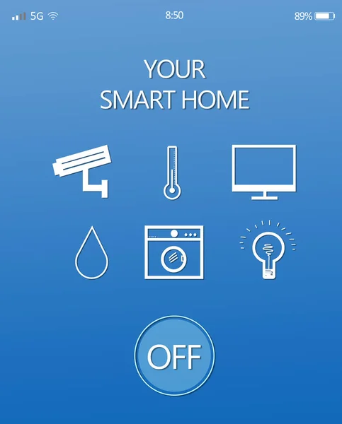 Smart Home Applicatie Voor Mobiele Telefoon Illustratie Automatische Technologie — Stockfoto