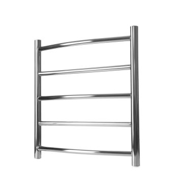 Modern ısıtılmış havlu rayı beyaza izole edilmiş.