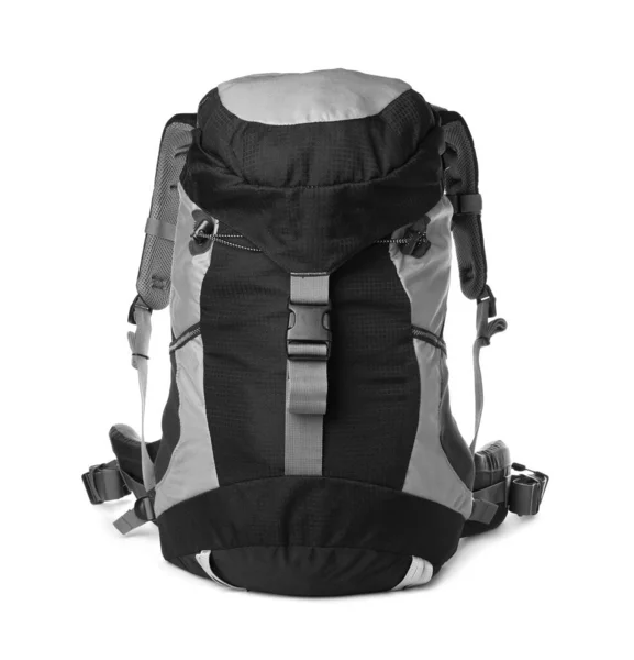 Mochila Caminhada Isolada Branco Acampamento Turismo — Fotografia de Stock