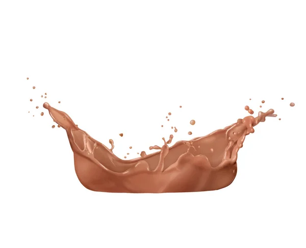 Подрібнення Смачного Шоколадного Молока Білому Тлі — стокове фото