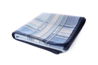 Katlanmış mendil beyaza izole edilmiş. Şık aksesuar