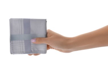 Mendil tutan kadın beyaz, yakın plan