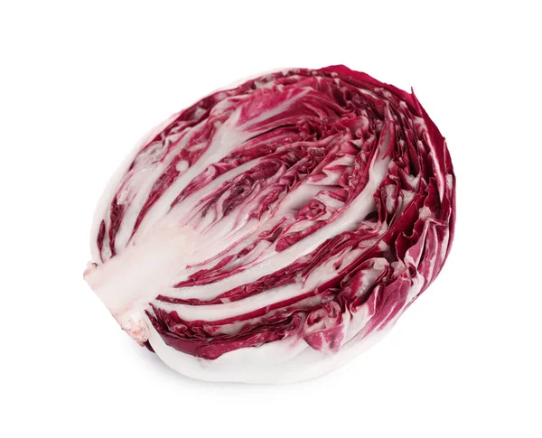 Fél Érett Radicchio Izolált Fehér — Stock Fotó