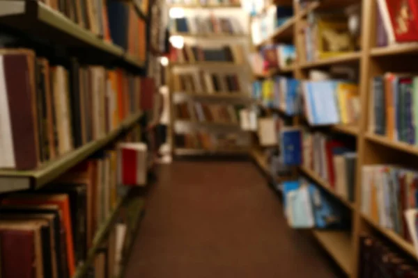 Verschwommener Blick Auf Bücher Bücherregalen — Stockfoto
