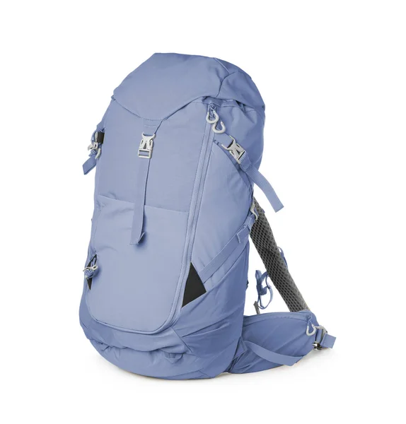 Mochila Caminhada Isolada Branco Acampamento Turismo — Fotografia de Stock