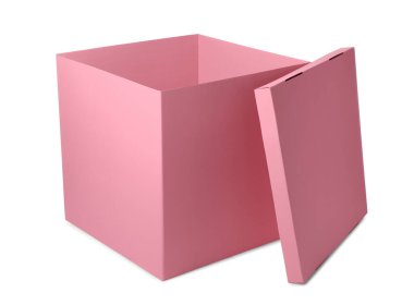 Beyaz kapaklı pembe hediye kutusu