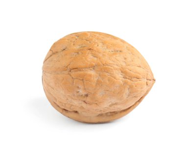 Kabuklu ceviz beyaza izole edilmiş.