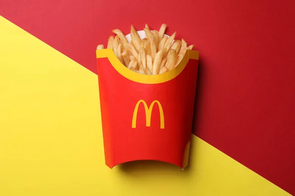 Mykolaiv Ukraine August 2021 Big Portion Mcdonald French Fries Color — Stock Photo, Image