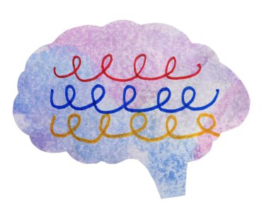Beyaz arka planda kağıt beyin kesiği. Epilepsi farkındalığı