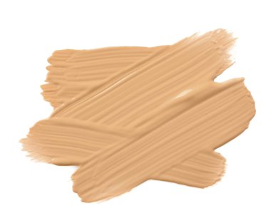 Beyaz arkaplanda sıvı deri temeli örneği, üst görünüm