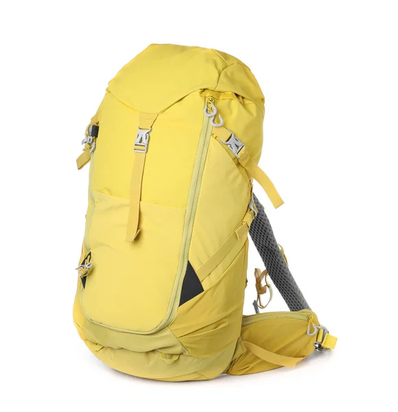 Mochila Caminhada Isolada Branco Acampamento Turismo — Fotografia de Stock