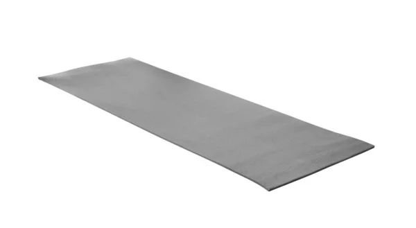 Tapis Camping Gris Doux Isolé Sur Blanc — Photo