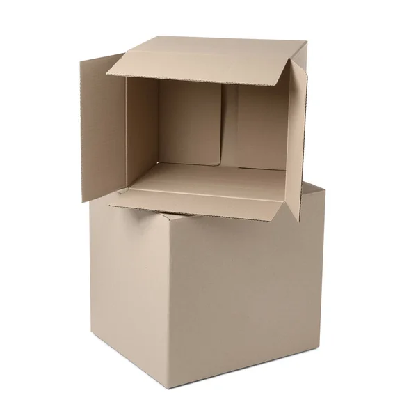 Two Different Cardboard Boxes White Background — Stock Photo, Image