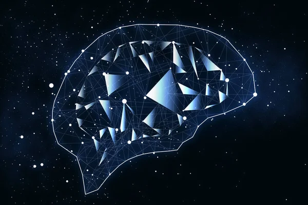 Ілюстрація Людського Мозку Темному Тлі — стокове фото