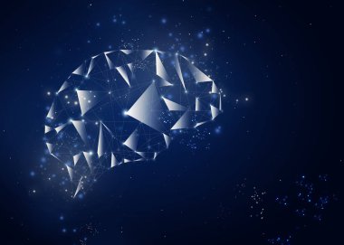 Koyu arkaplanda insan beyni tasviri