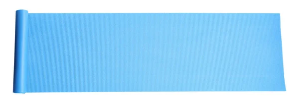 Светло Синий Коврик Кемпинга Изолированный Белом Вид Сверху Баннерный Дизайн — стоковое фото
