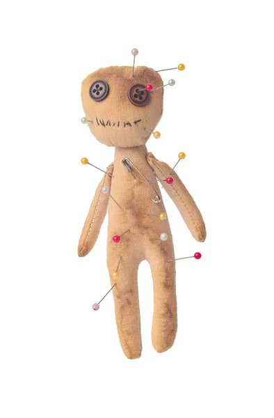 Voodoo Doll Pins Isolated White — Stock Photo, Image