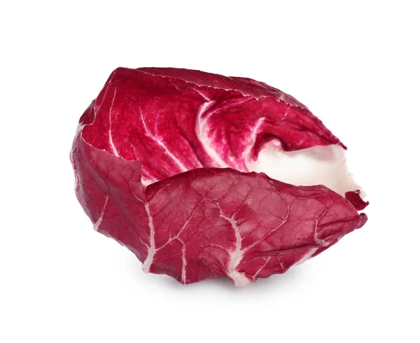 Blad Mogen Radicchio Isolerad Vit — Stockfoto