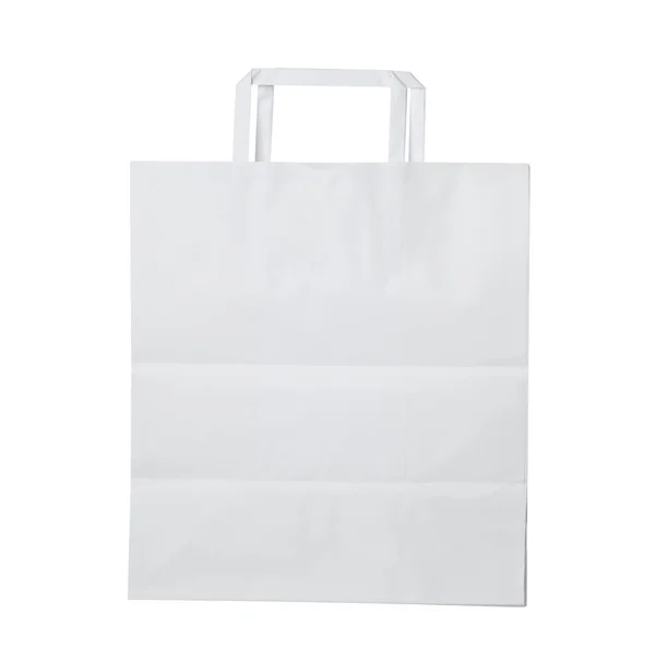 Empty Shopping Paper Bag Isolated White — Stock Photo, Image