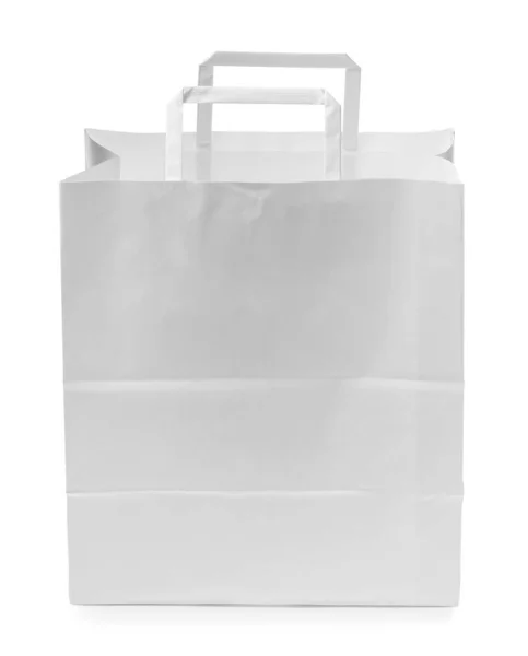 Empty Shopping Paper Bag Isolated White — Stock Photo, Image