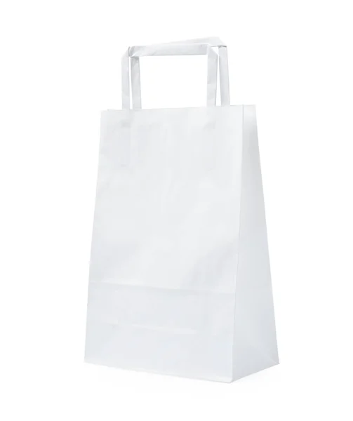 Empty Shopping Paper Bag Isolated White — Stock Photo, Image