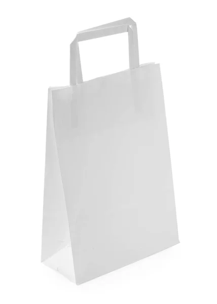 Sacchetto Carta Shopping Vuoto Isolato Bianco — Foto Stock