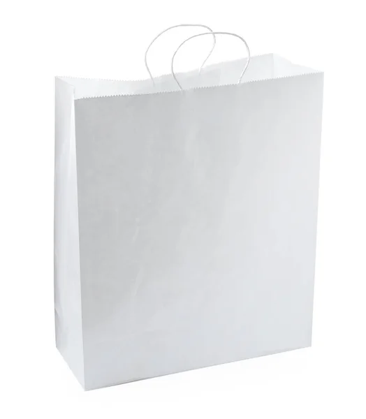 Empty Shopping Paper Bag Isolated White — Stock Photo, Image