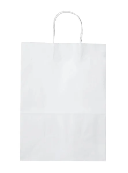 Empty Shopping Paper Bag Isolated White — Stock Photo, Image