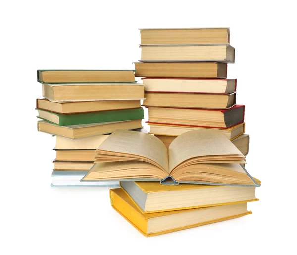 Lots Library Books White Background — Stock Photo, Image
