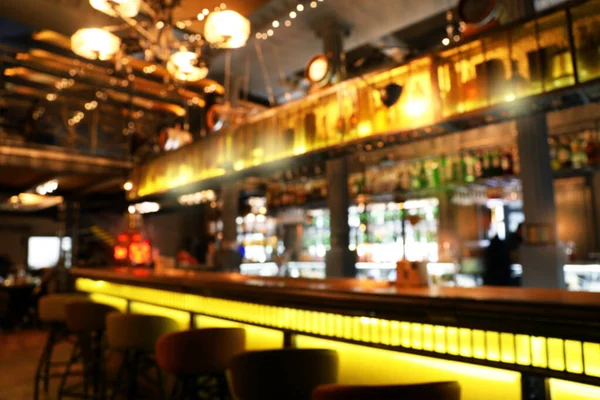 Vista Turva Balcão Bar Café — Fotografia de Stock