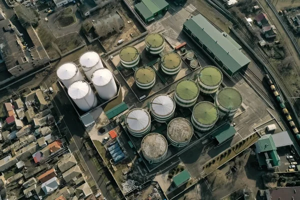 Вид Воздуха Промышленные Здания Выбросы Co2 — стоковое фото