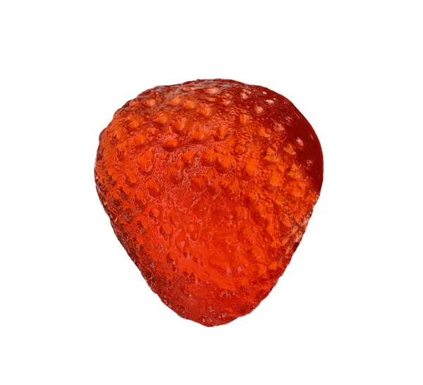 Köstliche Gummibärchen Erdbeerbonbons Isoliert Auf Weiß — Stockfoto
