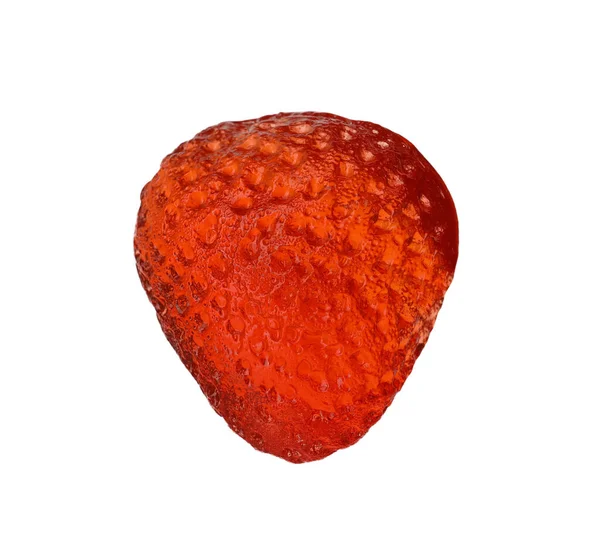 Délicieux Bonbon Aux Fraises Gommeux Isolé Sur Blanc — Photo