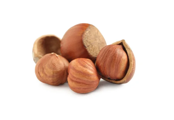 Tasty Organic Hazelnuts White Background Healthy Snack — Stock Photo, Image