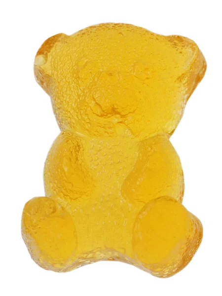 Delicioso Amarelo Goma Doce Urso Isolado Branco — Fotografia de Stock