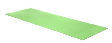 Parlak kamp ya da egzersiz paspası beyaza izole edilmiş