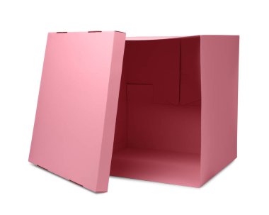 Beyaz kapaklı pembe hediye kutusu