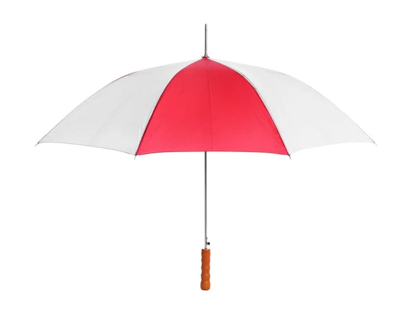 Egy Nyitott Színes Esernyő Elszigetelt Fehér — Stock Fotó