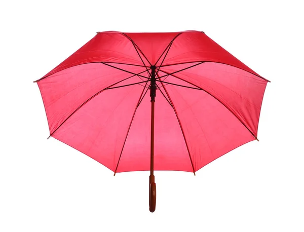 Parapluie Rouge Ouvert Isolé Sur Blanc — Photo