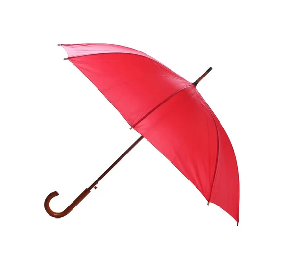 Ein Offener Roter Regenschirm Isoliert Auf Weißem Grund — Stockfoto